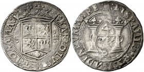 s/d. Juana y Carlos. México. R. 4 reales. (Cal. 71). 13,64 g. Leves concreciones. Muy rara. MBC+.