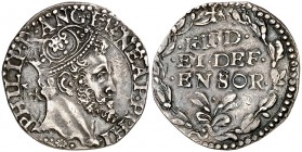 s/d. Felipe II. Nápoles. IBR. 1 carlino. (Vti. 311) (MIR. 165). 2,67 g. Bonita pátina. MBC+.