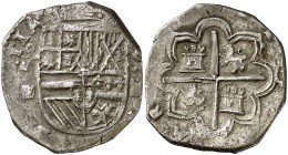 1593/2. Felipe II. Segovia. . 4 reales. (Cal. 360). 13,57 g. Buen ejemplar. Ex Áureo 16/05/1995, nº 336. Rara. MBC+.