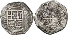 1610/09. Felipe III. Granada. M. 4 reales. (Cal. tipo 72, no señala la rectificación de fecha). 13,85 g. Tipo "OMNIVM". Buen ejemplar. Ex Colección de...