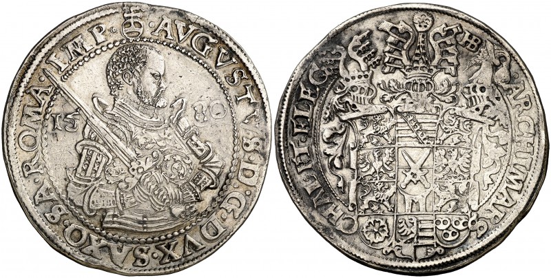 1580. Alemania. Sajonia albertina. Augusto I. HB. 1 taler. (Kr. 208) (Dav. 9798)...