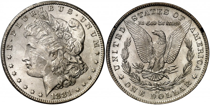 1881. Estados Unidos. CC (Carson City). 1 dólar. (Kr. 110). AG. En expositor. Be...