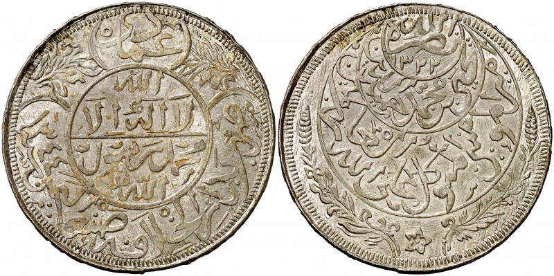 AH 1344 (1925). Yemen. Al-Mutawakkil Yahya Bin Muhammad. 1 imadi riyal. (Kr. 7)....