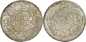 AH 1344 (1925). Yemen. Al-Mutawakkil Yahya Bin Muhammad. 1 imadi riyal. (Kr. 7). 28,09 g. AG. Bella. EBC+.