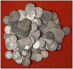 Lote de 130 monedas medievales castellanas. Muy interesante. A examinar. RC/MBC.