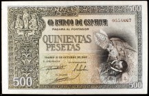 1940. 500 pesetas. (Ed. D45). 21 de octubre, El Entierro del Conde Orgaz. Raro. MBC+.