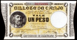 1895. Puerto Rico. Ministerio de Ultramar. 1 peso. (Ed. PR6). 17 de agosto. Escaso. MBC+.