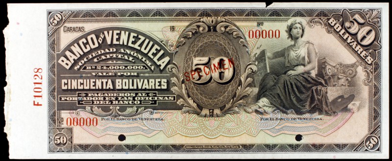 (1935-1939). Venezuela. Banco de Venezuela. 50 bolívares. (Pick S312 var). SPECI...