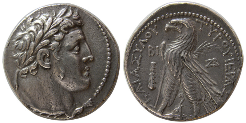 PHOENICIA, Tyre. 107/6 BC. Silver Tertadrachm (14.07 gm; 29 mm). Laureate head o...