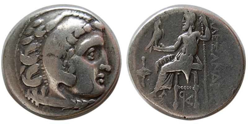 KINGS of MACEDON. Alexander III. 336-323 BC. Silver Drachm (4.14 gm; 18 mm). Kol...
