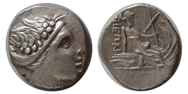 EUBOIA, Histiaia. 3rd-2nd centuries BC. AR Tetrobol (1.74 gm; 14 mm). Wreathed h...