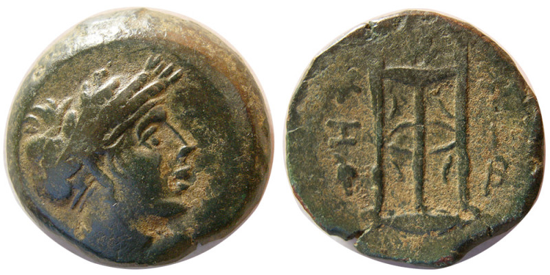 MYSIA. Kyzikos. Circa 300-200 BC. Æ (17.14 gm; 25 mm). Head of Tete / Tripod. SN...