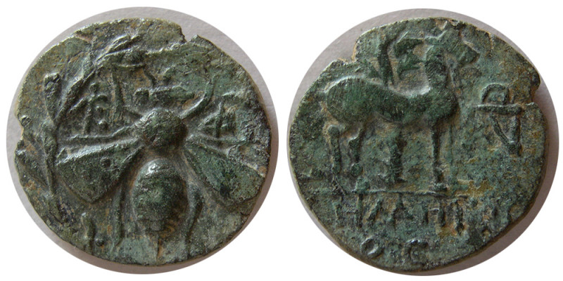 IONIA, Ephesos. 2nd-1st centuries BC. Æ (3.77 gm; 18 mm). Demetrios, magistrate....