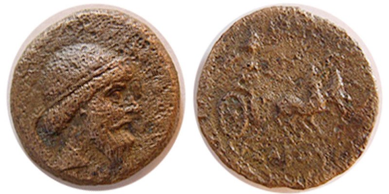 KINGS of PARTHIA. Mithradates I. 165-132 BC. Æ tetrachalkon (5.86 gm; 19 mm). Ec...