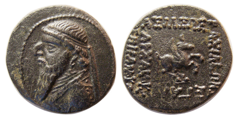 KINGS of PARTHIA. Mithradates II. 121-91 BC. Æ Tetrachalkon (3.08 gm; 17 mm). St...