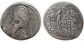 KINGS of PARTHIA. Gotarzes I. 91-87 BC. AR Drachm. Rhagai. Rare.