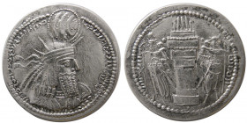 SASANIAN KINGS. Bahram (Varhran) I, 273-276. AR Drachm. Extremely rare.