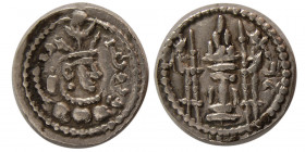 SASANIAN KINGS. Yazdgird II, 438-457 AD. AR Obol. Extremely Rare.