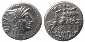 ROMAN REPUBLIC. M. Porcius Laeca. (125 BC). AR Denarius.