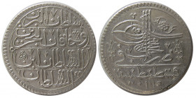 OTTOMAN EMPIRE.  Silver Half Piastra. Constantinopol, 1115 AH.