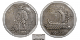 U.S. 1925 NORSE AMERICAN MEDAL, Thin Silver. PCGS-MS 62.