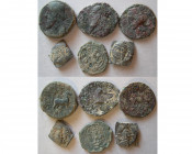 Group Lot of 6  Parthian and Sasanian Bronze Coins.