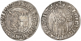 BAMBERG. - Bistum. Anton von Rotenhan, 1431-1459. 
Schilling o. J. (1454). Krug 166a, Heller 43 R ! l. Prägeschwäche, ss