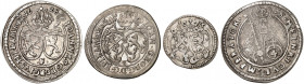 BAMBERG. - Bistum. Johann Georg II. Fuchs von Dornheim, 1623-1633. 
Lot von 3 Stück: Dreier 1624, Nürnberg, 4 Kreuzer 1628, 1629, Fürth. Krug 229, 23...