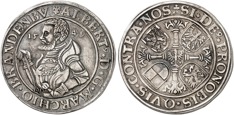 BRANDENBURG - FRANKEN. Albrecht, "der Jüngere", 1543-1557. 
Taler 1549, Erlange...