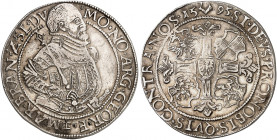 BRANDENBURG - FRANKEN. Georg Friedrich, 1556-1603, als Herzog von Schlesien-Jägerndorf. 
Taler 1595, Jägerndorf. Dav. 9332, v. Schr. 1149, Slg. Wilm....