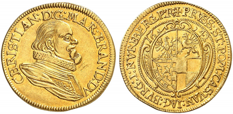 BRANDENBURG - BAYREUTH. Christian, 1603-1655. 
Dukat 1642 (aus 1641), Nürnberg....