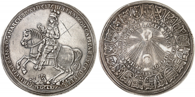 BRANDENBURG - BAYREUTH. Christian Ernst, 1655-1712. 
Taler 1664, Nürnberg, auf ...