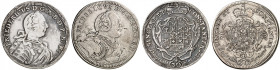 BRANDENBURG - BAYREUTH. Friedrich, 1735-1763. 
Lot von 2 Stück: 30 Kreuzer 1735. Slg. Wilm. 761 1 Expl. bearbeitet, f. ss