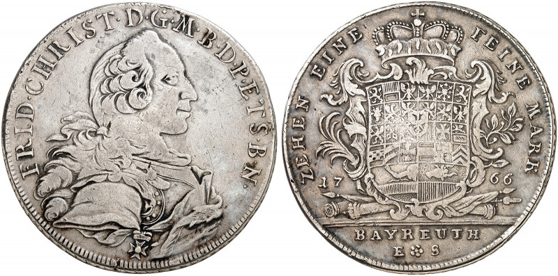 BRANDENBURG - BAYREUTH. Friedrich Christian, 1763-1769. 
Konventionstaler 1766....