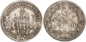 DEUTSCHER ORDEN. Maximilian I., Erzherzog von Österreich, 1590-1618. 
Taler 1613, Hall. Dav. 5853, Prokisch 64 M/b winz. Hksp., ss