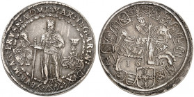 DEUTSCHER ORDEN. Maximilian I., Erzherzog von Österreich, 1590-1618. 
1/2 Taler 1616, Hall. Prokisch 68 B/a kl. Kr., ss