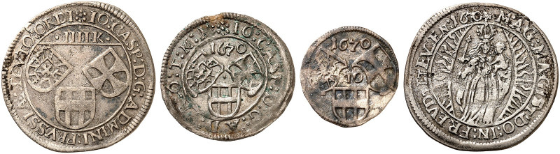 DEUTSCHER ORDEN. Johann Caspar II. von Ampringen, 1664-1684. 
Lot von 3 Stück: ...