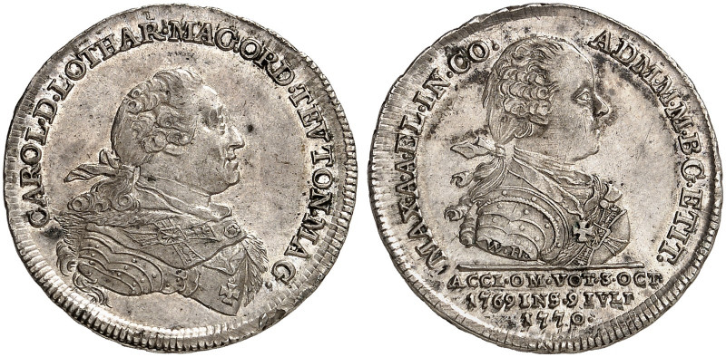 DEUTSCHER ORDEN. Karl Alexander von Lothringen, 1761-1780. 
Silbermedaille 1770...