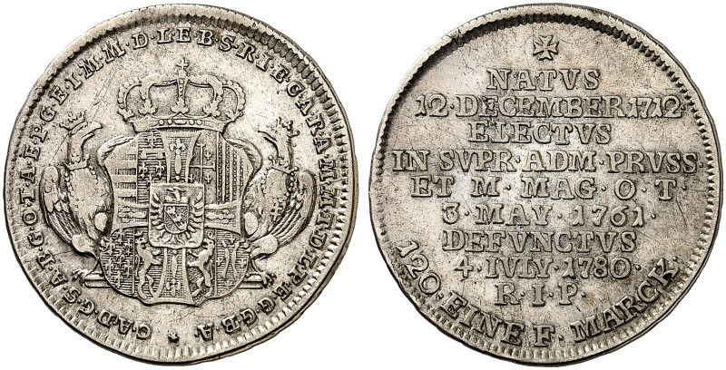 DEUTSCHER ORDEN. Karl Alexander von Lothringen, 1761-1780. 
10 Kreuzer 1780, Wi...