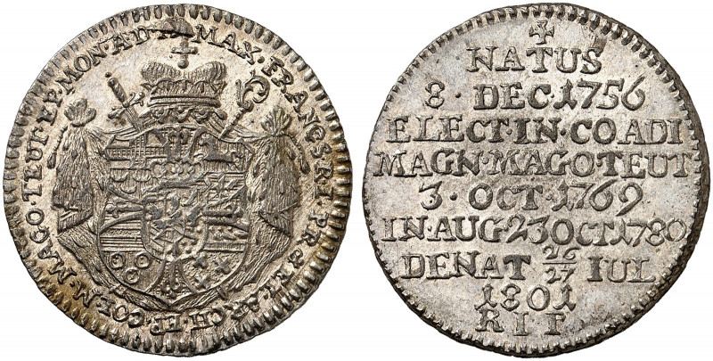DEUTSCHER ORDEN. Maximilian II. Franz von Österreich, 1780-1801. 
1/6 Taler 180...