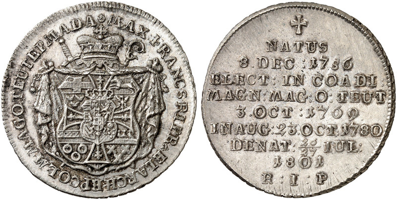 DEUTSCHER ORDEN. Maximilian II. Franz von Österreich, 1780-1801. 
1/4 Taler 180...