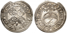 FRÄNKISCHER KREIS. 
2 Kreuzer 1624, Fürth, mit Titel Ferdinand II. Helm. - , Krug 2, Slg. Wilm. 641 beschnitten, ss+