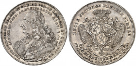 HOHENLOHE - NEUENSTEIN - ÖHRINGEN. Johann Friedrich II., 1702-1765. 
1/2 Konventionstaler 1760, Nürnberg. Albr. 163 f. vz / vz
