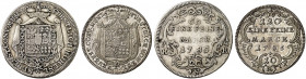HOHENLOHE - NEUENSTEIN - ÖHRINGEN. Ludwig Friedrich Karl, 1765-1805. 
Lot von 2 Stück: 10, 20 Kreuzer 1785, Nürnberg. Albr. 174, 173 vz, ss