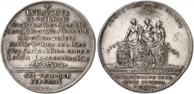HOHENLOHE - LANGENBURG. Ludwig, 1715-1765. 
Taler 1751 (Chronogramm), Nürnberg, auf das 50-jährige Jubiläum der Landesteilung. Dav. 2355, Albr. 199 v...