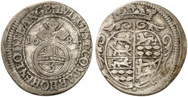 HOHENLOHE - WALDENBURG - SCHILLINGSFÜRST. Ludwig Gustav, 1675-1697. 
3 Kreuzer 1684, Schillingsfürst. Albr. 241 f. ss