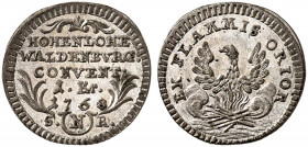 HOHENLOHE - WALDENBURG - SCHILLINGSFÜRST. Karl Albrecht I., 1750-1793. 
1 Kreuzer 1768, Nürnberg. Albr. 293 St