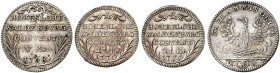 HOHENLOHE - WALDENBURG - SCHILLINGSFÜRST. Karl Albrecht I., 1750-1793. 
Lot von 3 Stück: 5 Kreuzer 1768, 2 1/2 Kreuzer 1770 (2x), Nürnberg. Albr. 292...