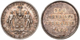 KRONACH. - Stadt. 
Silbermedaille 1832 (unsigniert, 20,3 mm), auf die 200-Jahrfeier der Befreiung von den Schweden. Wappen / Schrift. Slg. Wilm. 1173...