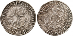 LEUCHTENBERG. - Grafschaft. Georg III., 1531-1555. 
Taler 1548, Pfreimd, mit Titel Karl V. Dav. 9370, Friedl 120 a/a schöne Patina, vz